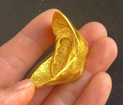 Antique Chinese Brass Ingot Fake Gold Ancient Money Collection