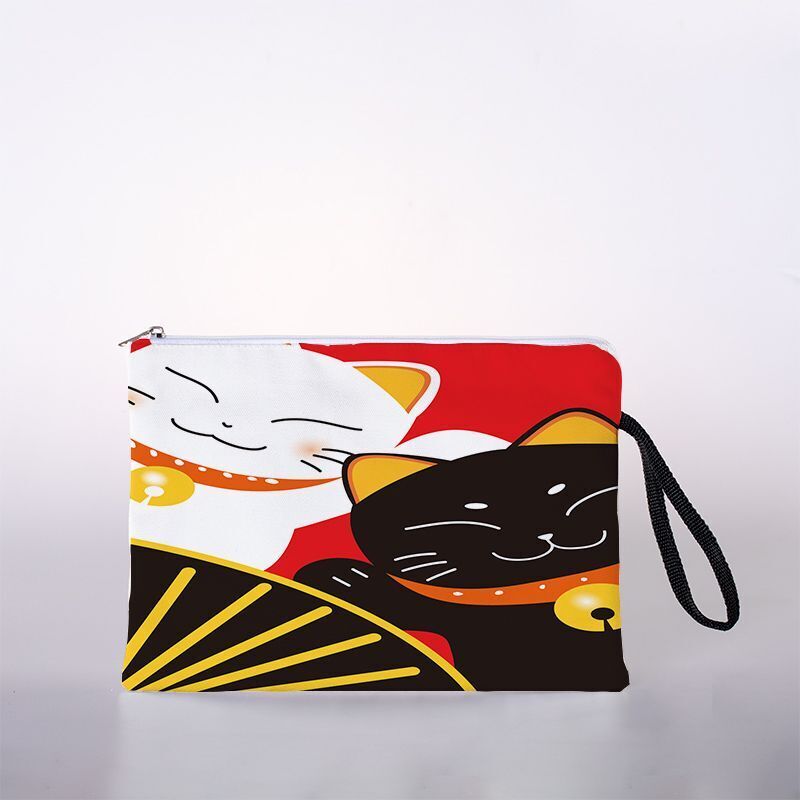 Cosmetic Bag Digital Printing Traveling Storage Purse Zipper Jacquard Pouch 1 PC