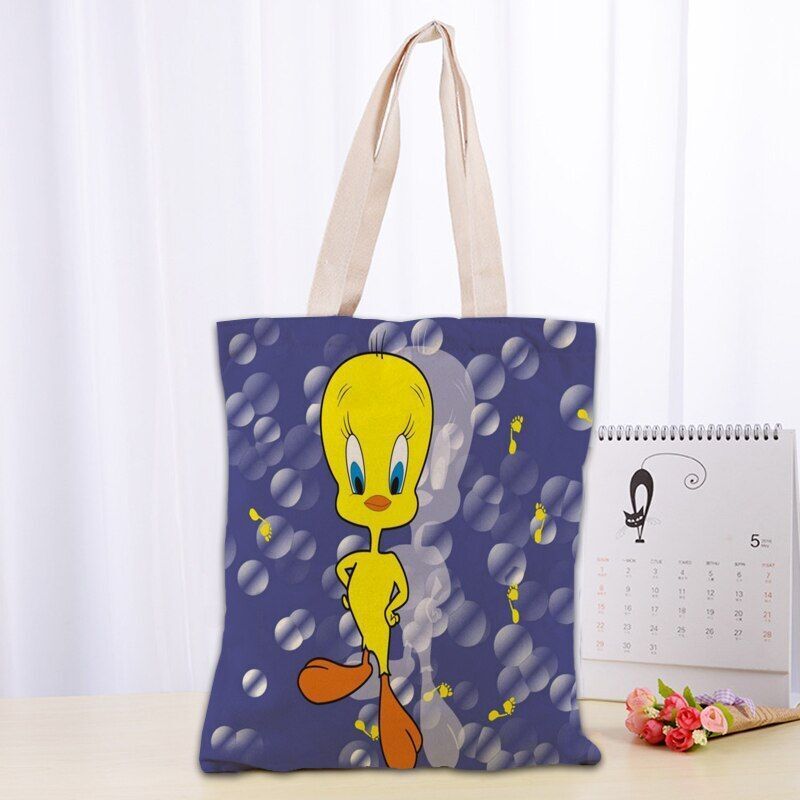 Printed Canvas Tote Bag 30x35cm Cotton Linen Handbag Shopping Women Handbag 1 PC