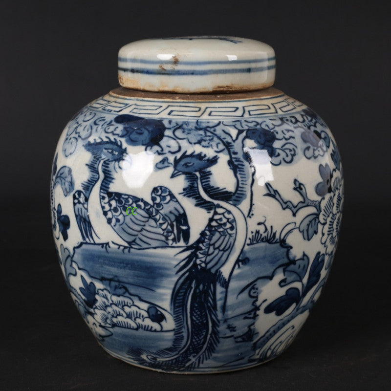 Chinese Antique Ancient Porcelain Blue and White Porcelain Jar Tea Can