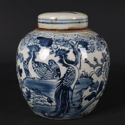 Chinese Antique Ancient Porcelain Blue and White Porcelain Jar Tea Can
