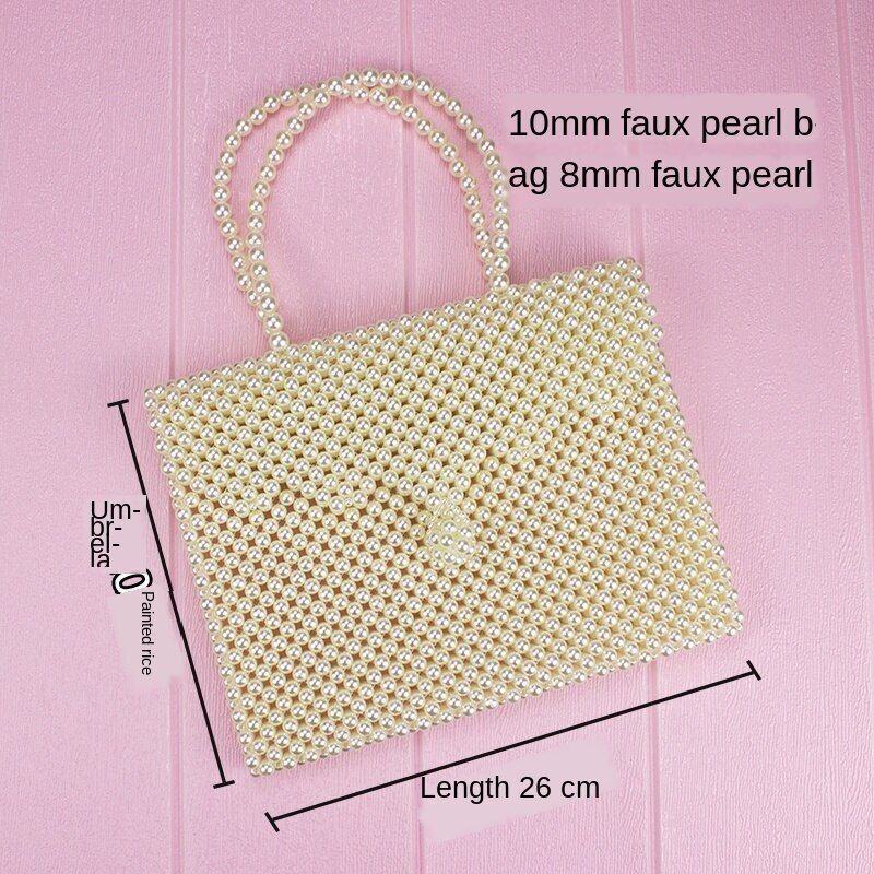 Mini Pearl Small Messenger Bag Summer Pearl Purse Handmade Beaded Phone Pouch
