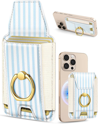 Compatible with Magsafe Wallet with Ring Grip Magnetic Card Holder - Cute Phone