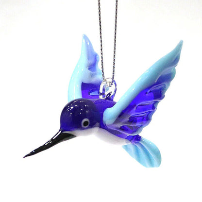 Bird Figurines Murano Glass Miniature Hummingbird Pendants Hanging Decor 5-6.5cm