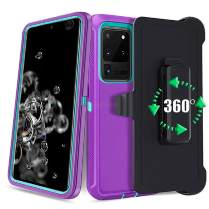 For Samsung Galaxy S20 Ultra/+/FE Hybrid Rugged Case Cover + Holster Belt Clip