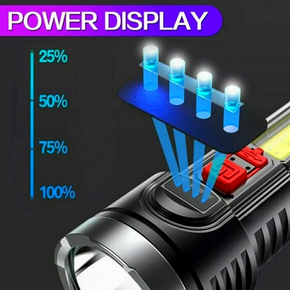 3 X Linternas Tacticas Recargables LED USB Lampara Potente Waterproofing 4 Modos