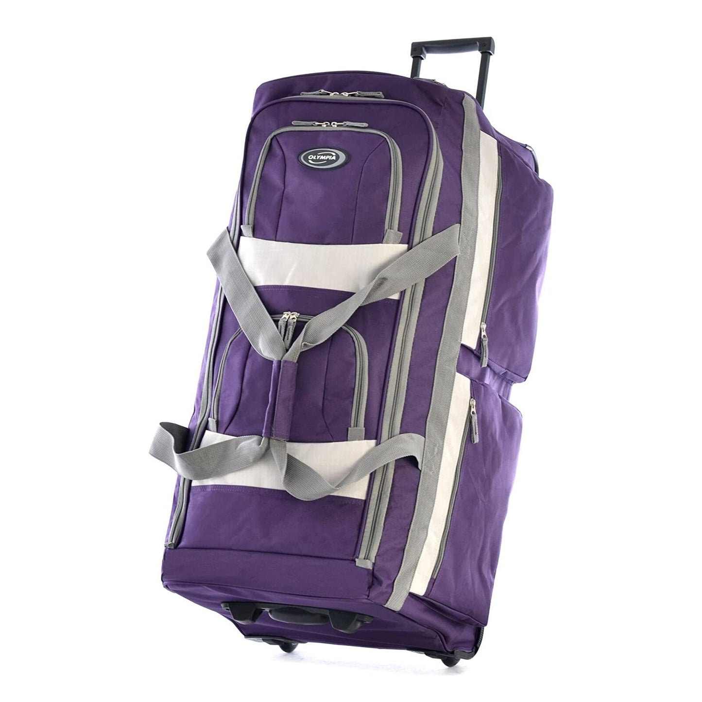 Olympia 8 Pocket Large Rolling Duffle Bag, Garment 29 inch, Dark Lavender