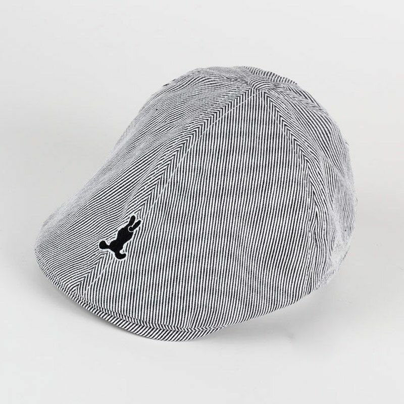 Baby Hat Spring Cotton Handsome Striped/Solid Boy Cap Beret Kids Sun Accessories