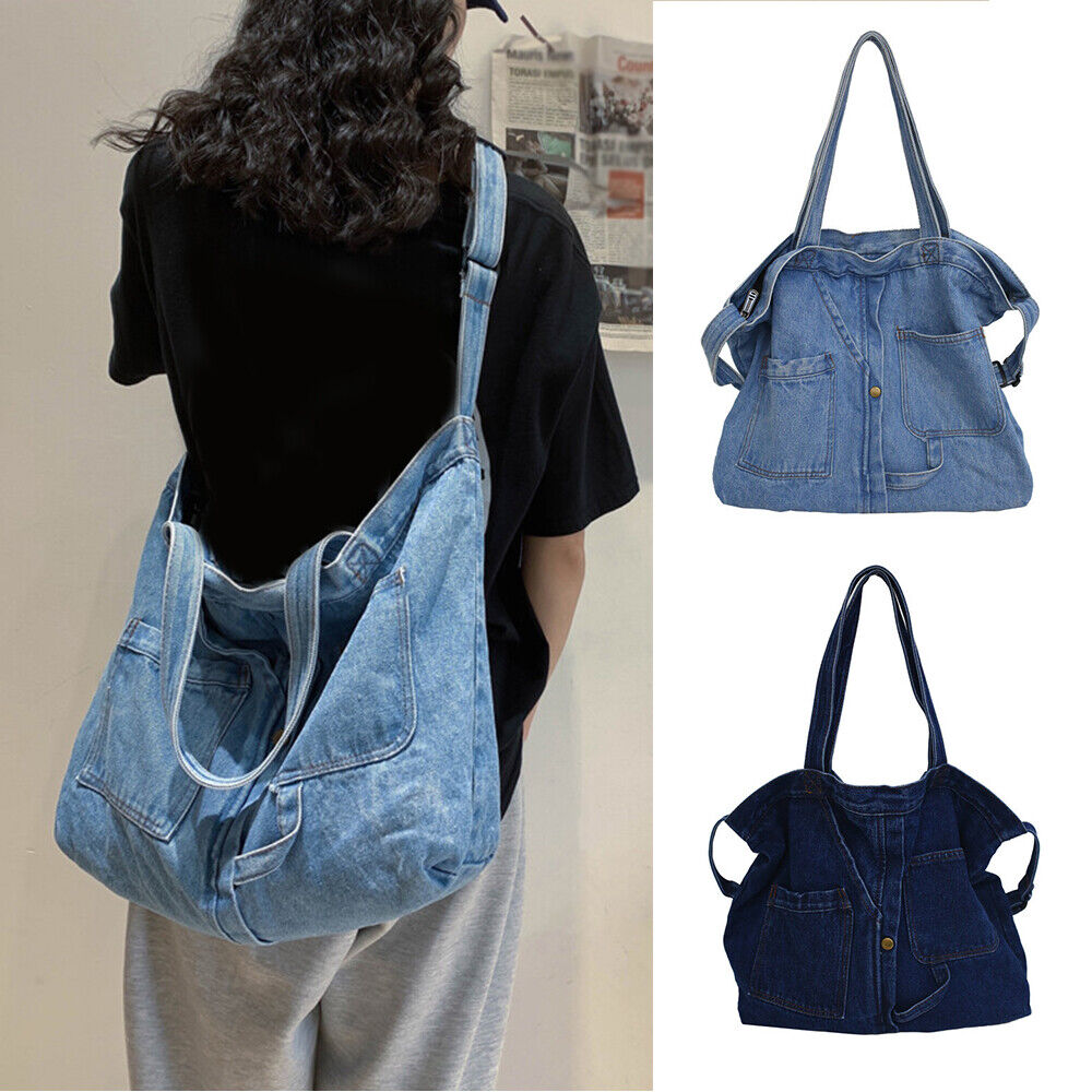 Women Denim Handbag Shoulder Crossbody Bag Tote Messenger Travel Satchel Purse