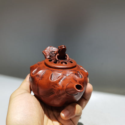 Chinese Yixing Zisha Clay Handmade Exquisite frog Teapot 品名：青蛙莲子壶 底款：大明万历年范大生