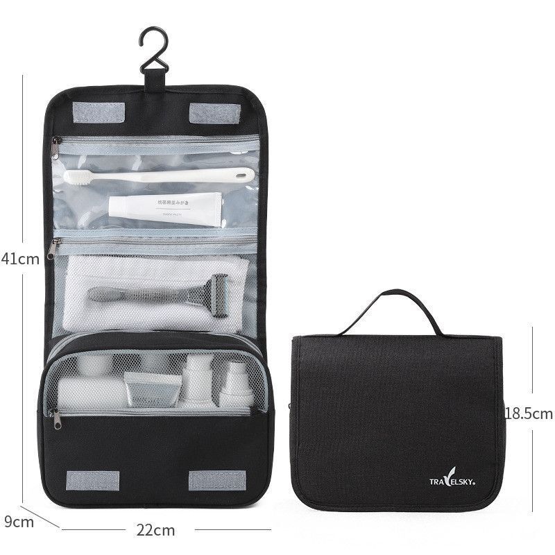 Cosmetics Storage Bag Travel Waterproof Folded Large Hanging Makeup Bags Nylon