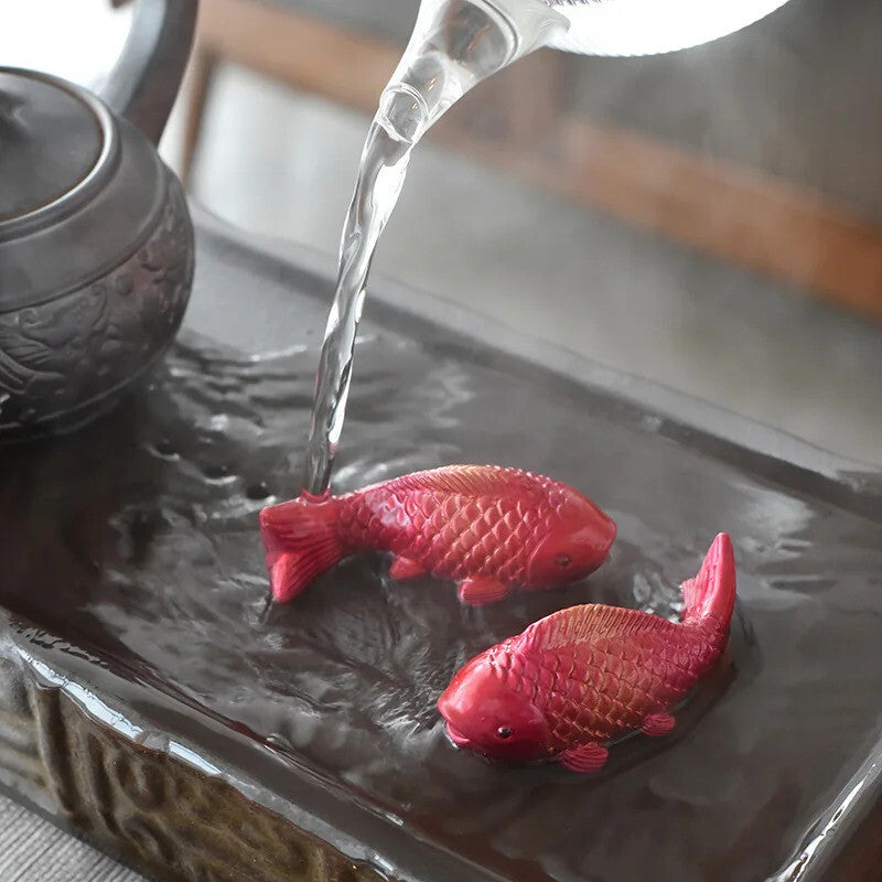 Colour Koi Carp Creative Tea Table Ornaments Two Fish Zen Teaware Accessories