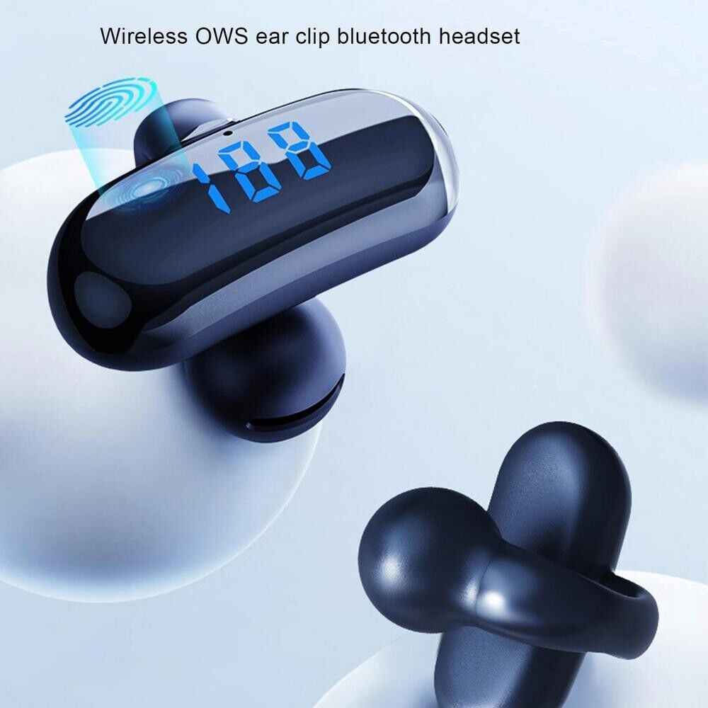 Bluetooth 5.3 Wireless Earbuds Ear Clip Bone Conduction Headphones Sport Headset