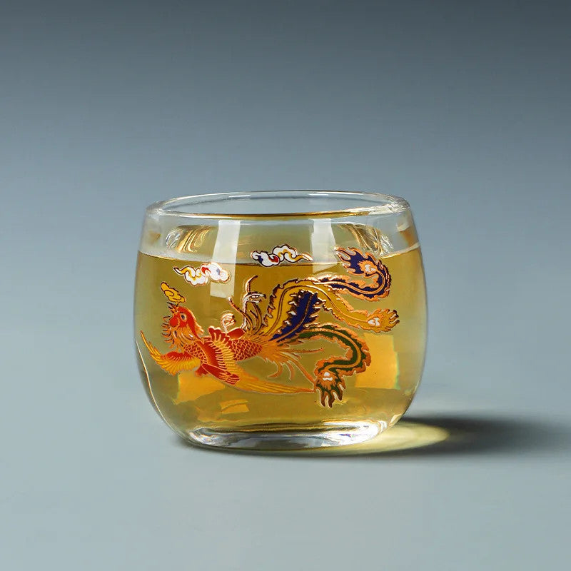 95ml Exquisite Glass Change Color Kung Fu Tea Cup Household Hand-drawn Guest Cup