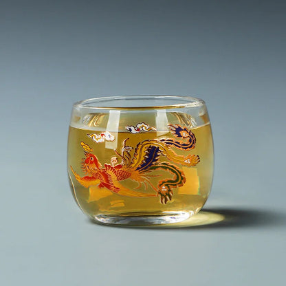 95ml Exquisite Glass Change Color Kung Fu Tea Cup Household Hand-drawn Guest Cup