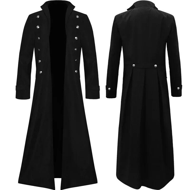 Costume Trench Coat Gothic Mens Tuxedo Jacket Carnival Party Cosplay Costume