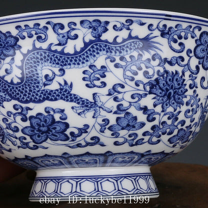 1pc Chinese Porcelain Blue White Dragon Bowl Tea Bowl