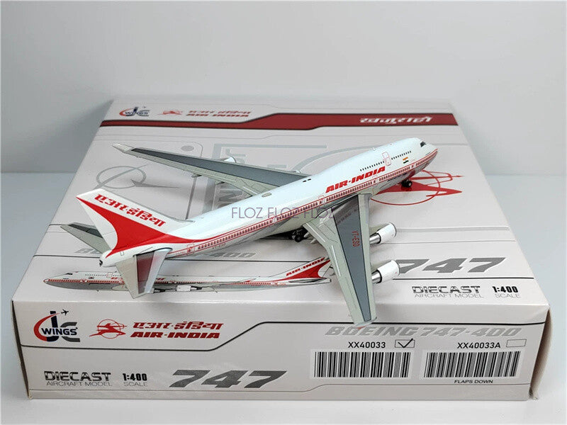 JC WINGS Air India for Boeing B747-400 VT-ESO 1:400 Aircraft Pre-built Model