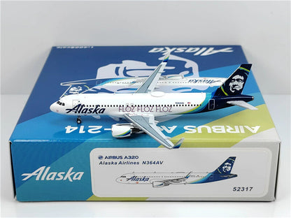 PandaModel Alaska Airlines for Airbus A320 N364VA 1:400 Aircraft Pre-built Model