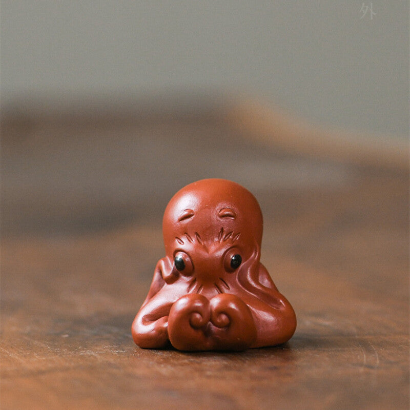 Handmade Creative Octopus Tea Pet Zisha Dahongpao Clay Holder For Lid Of Tea Pot
