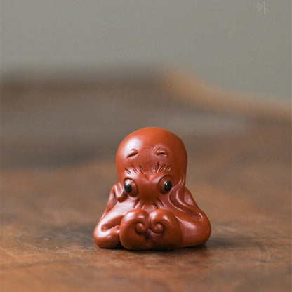 Handmade Creative Octopus Tea Pet Zisha Dahongpao Clay Holder For Lid Of Tea Pot