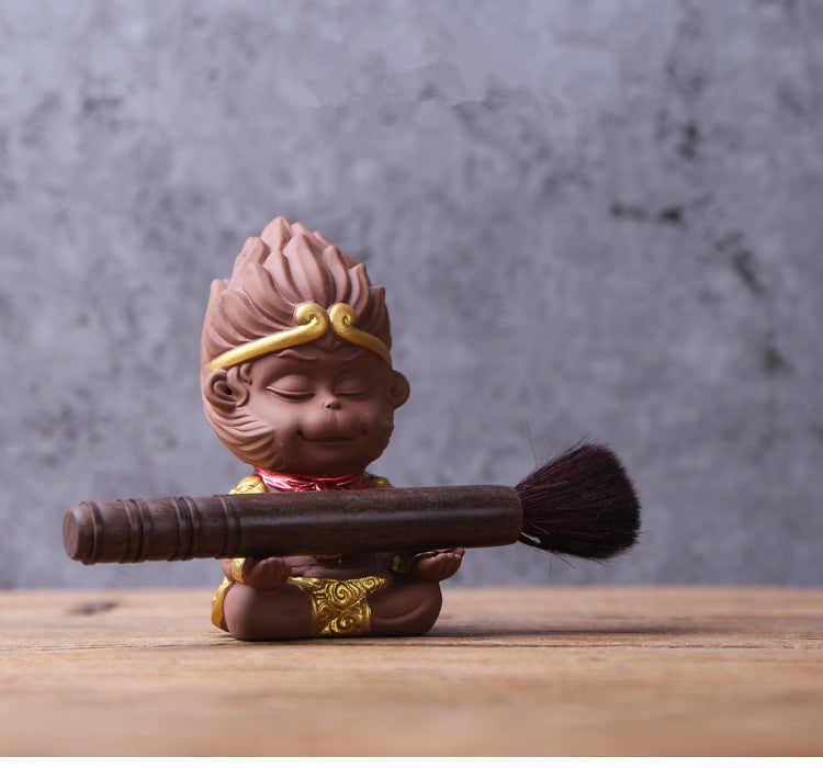 Praying Monkey Statue Yixing Zisha Tea Pet Handmade Ornament Home Decoration New