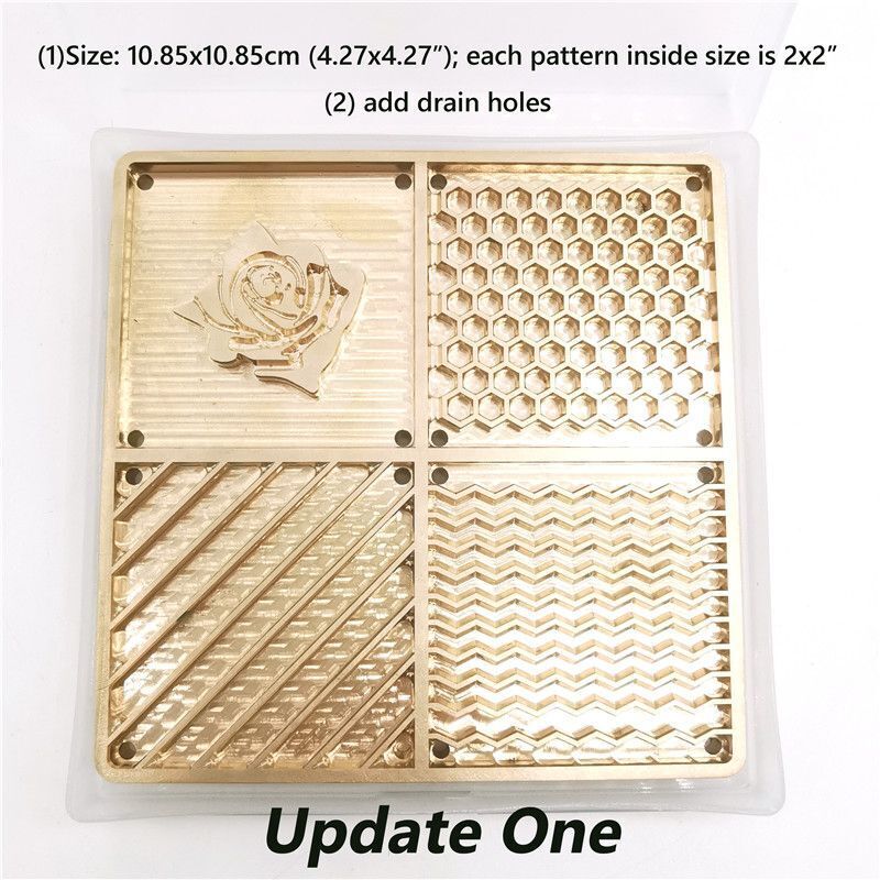 Ice Stamps Brass Plate Honeycombs Molds Printing DIY Carving Cocktails Bar Tools