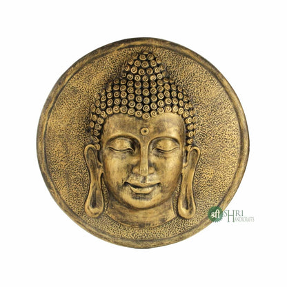 Resin Buddha Face Wall Hangings Sculpture Wall Panel Buddhism Showpiece Idol