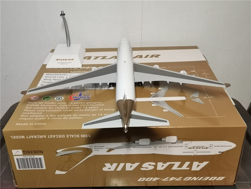 1:200 JC Wings ATLAS AIR B747-400 Passenger Airplane Diecast Aircraft Model