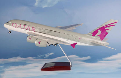 46CM 1:160 QATAR AIRBUS A380 Passenger Plane Landing Gear Resin Aircraft Model