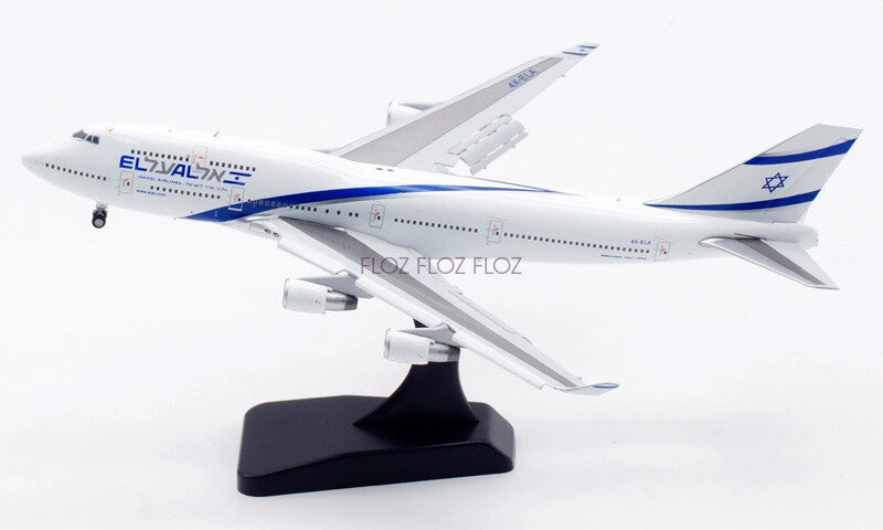 JC WINGS Israel Airlines for Boeing B747-400 4X-ELA Flaps down 1:400 plane Model