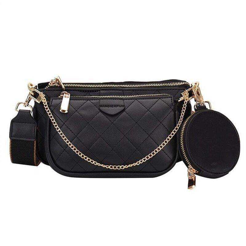 Leather Crossbody Bag Set Women Bags Chain Shoulder Bags Messenger Bags