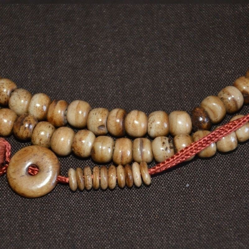 Tibetan Natural 108 Bead Bracelet Handcrafted Polished Buddhist Beads Hand Beads