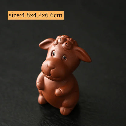 Chinese Zodiac ZishaTea Pet Animal Statue Decoration Handmade Sculpture Tea Set