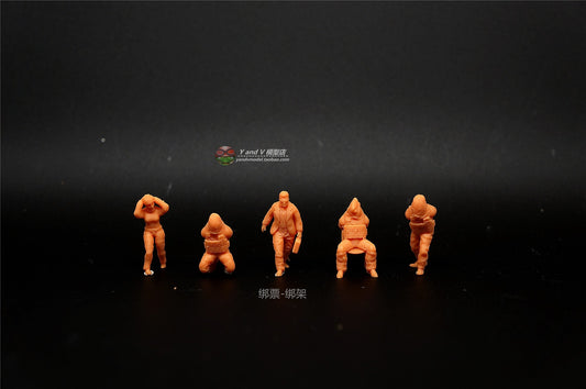 1/72 Resin Figure model Imprisonment soldiers 5pc High-precision 3D Soldiers