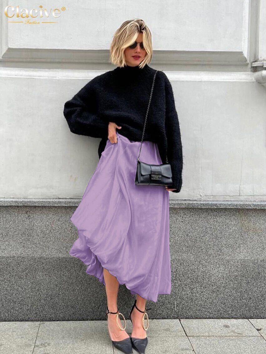 Women Office Lady Ankle-Length Skirt Casual Loose Skirt Female Clothes