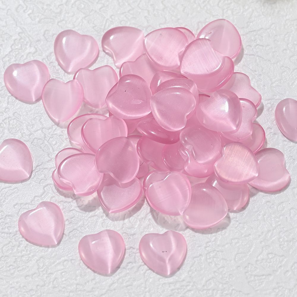 Nail Art Decals 20-100Pcs 3D Heart Charms Clear Acrylic DIY Manicure Accessories