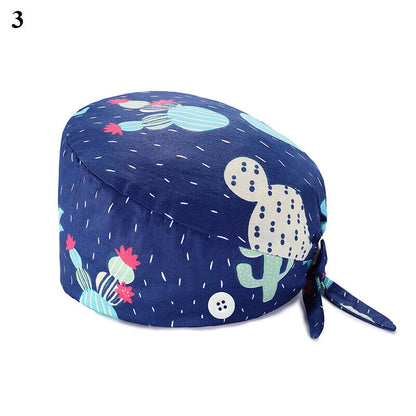 Nurse Baotou Cap Floral Surgical Cap Doctor Hat Printing Sweat-absorbent Towel