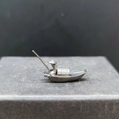 Copper Bonsai Suiseki Micro Landscape Decoration Fish Boat