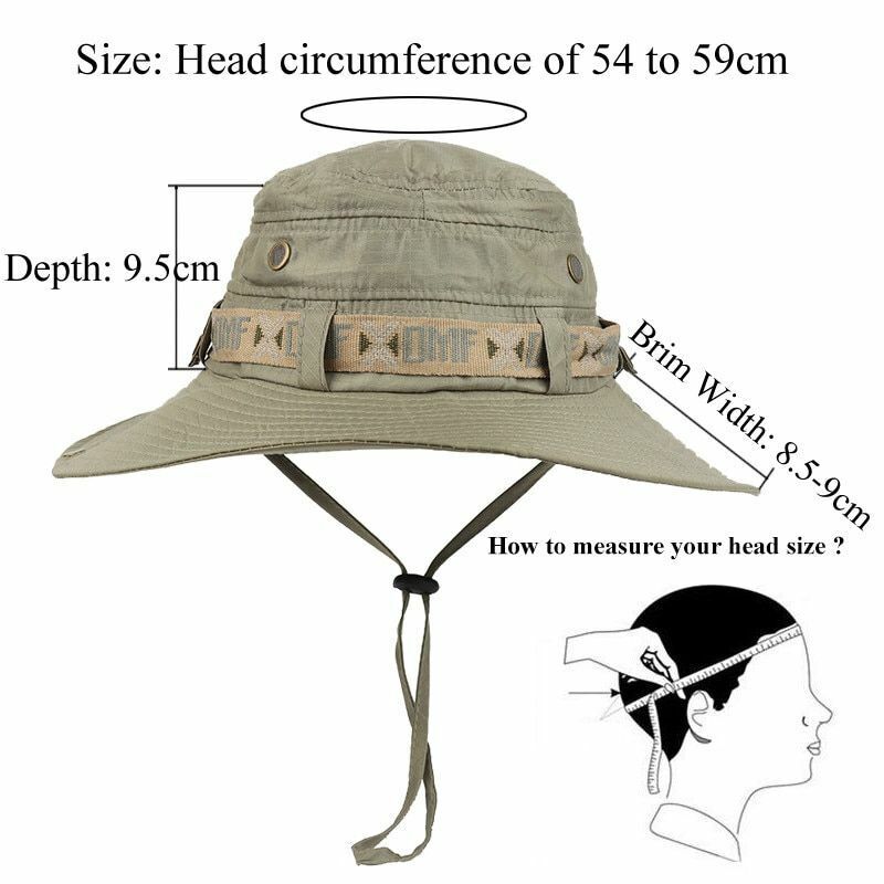 Hat Waterproof Bucket Men Women Outdoor UV Protection Wide Brim Hiking Fishing