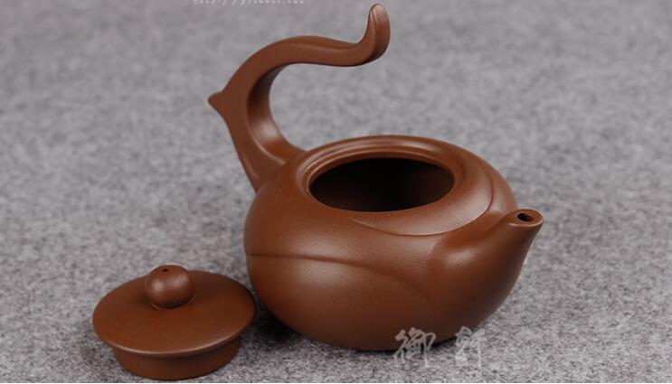 12CM Wonderful Yixing Purple Clay Manual Sculpture Small Celestial Teapot