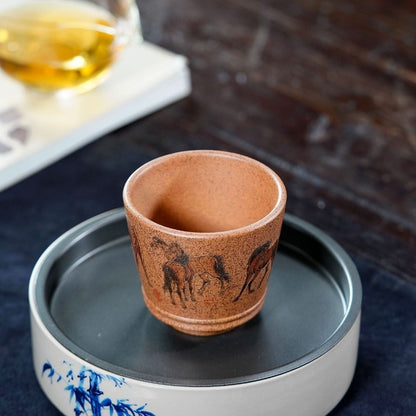 Handmade Tea Cup Chinese Real Yixing Zisha Master Cup 170ml Horse Pattern Mug
