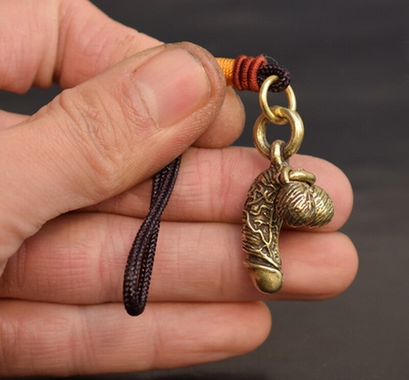 Brass Carved Penis Pendant Dick Carving Life Origin Decoration Culture Decor