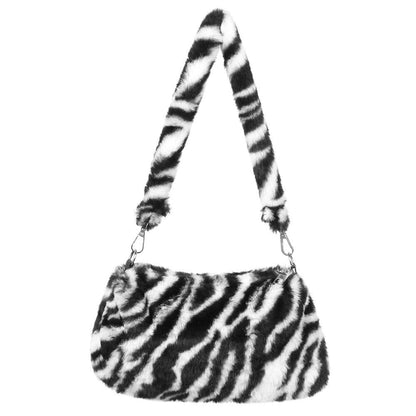 1pc Women Girls Fluffy Shoulder Bag Top-handle Bag Female Autumn Winter Handbag