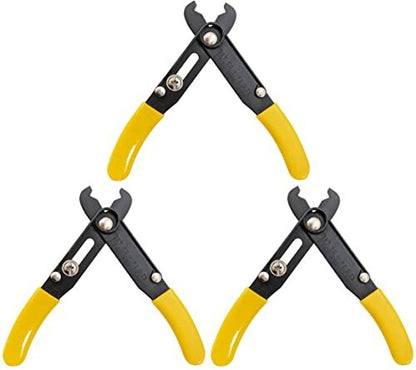 3 Pack 5" Wire Stripper & Cutter w\ Self Opening Cushion Grip Handles