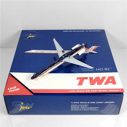 1:400 Geminijets TWA McDonnell Douglas MD-80 Passenger Airplane Diecast Model