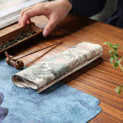 Chinese Style Velvet Tea Mat |Velvet Dining Table Mat |Coffee Table Mat