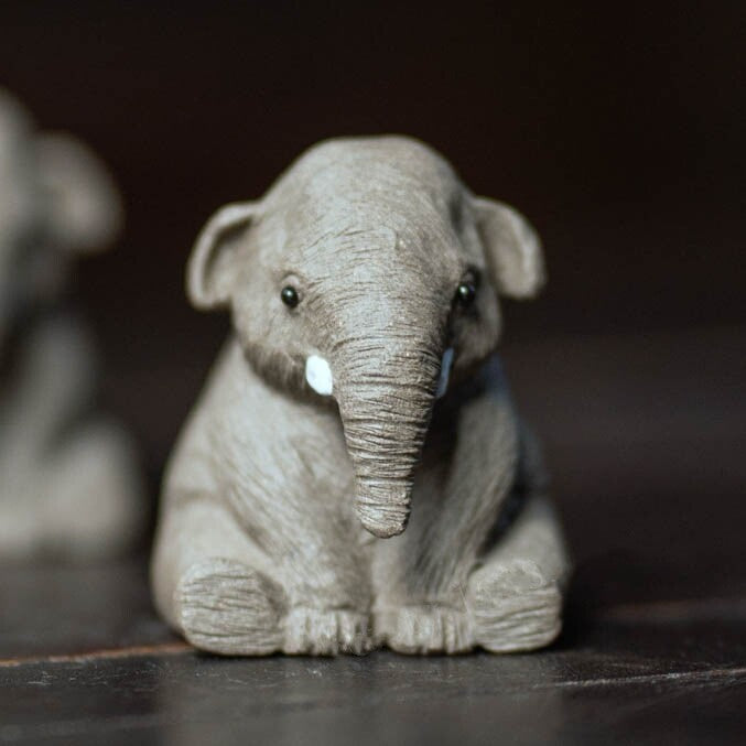 Elephant Statue Small Table Decoration Yixing Purple Sand Purple Clay Tea Pet