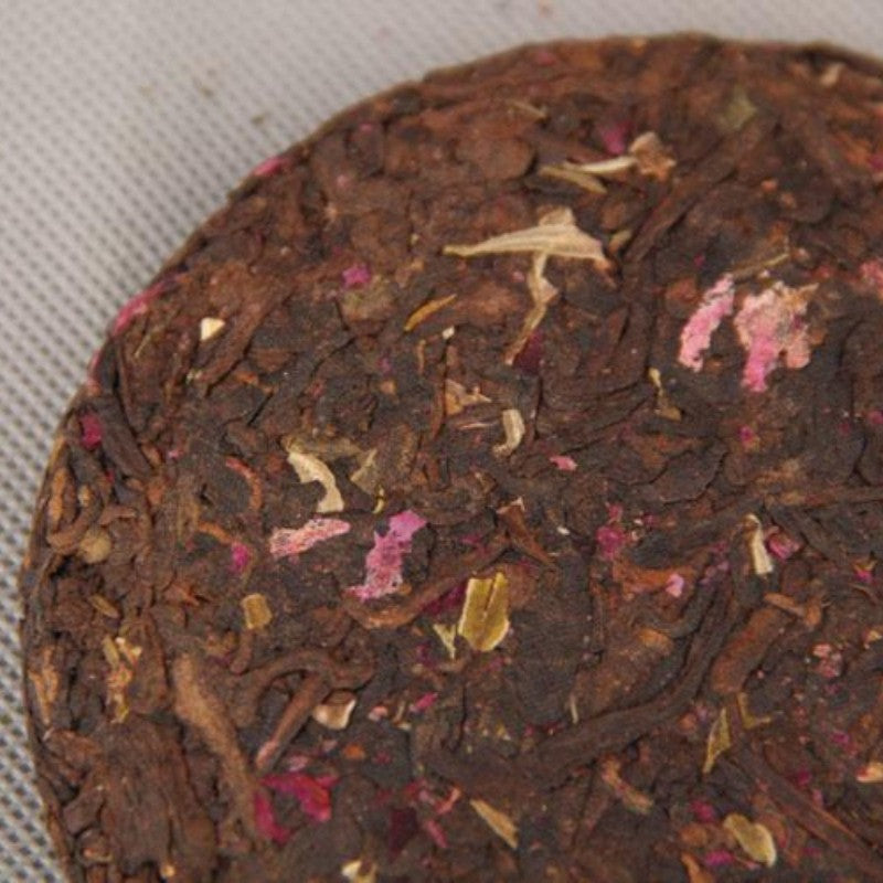 100g Authentic Yunnan Rose Pu'er Tea Flower Tea Mini Ripe Tea Cake Beauty Tea