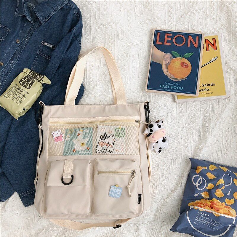 Large Capacity Shoulder Bag Fashionable Students Shoulder Bag Nylon Waterproof